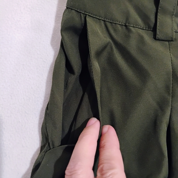 Olive High Waist Women's Shorts - Picture 3 of 10